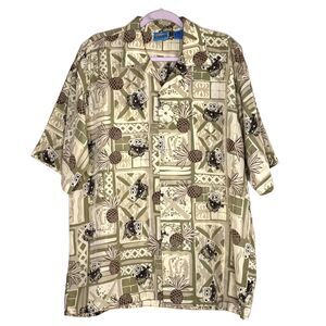 Nickelodean Sponge Bob Square Pants Vintage 2002 Hawaiian Shirt L bv